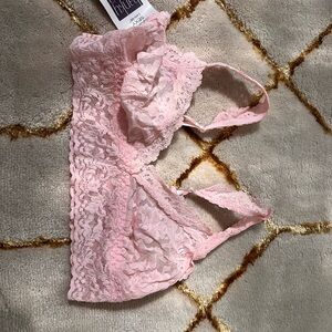 Hanky Panky Adjustable Stretch Lace Bralette pink baby pink XS